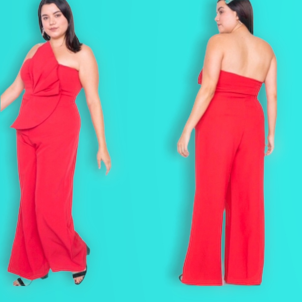 Red Powerful Vision Cocktail Jumpsuit